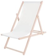 Lettino da giardino bianco/faggio