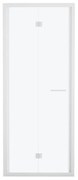Porta doccia pieghevole Record, L 67-71 cm x H 195 cm x SP 6 mm, profilo bianco, vetro smerigliato