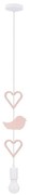 Lampadario a sospensione per cameretta HEART 1xE27/20W/230V rosa/bianco