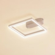 Plafoniera con sensore di movimento Yulla Lindby, Bianco / Opale, Corridoio, Alluminio, Moderno, Plafoniera