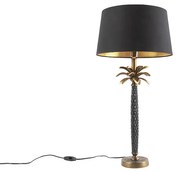 Lampada da tavolo Art Déco bronzo con paralume nero 35 cm - Areka