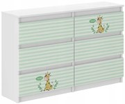 Cassettiera per bambini con giraffa 77x30x120 cm