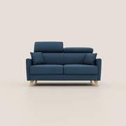 Francy divano letto matrimoniale con poggiatesta regolabili in tessuto impermeabile e smacchiabile T17 blu