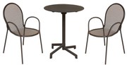 OPERA - set tavolo in metallo cm Ø 60 x 74 h con 2 poltrone Maris