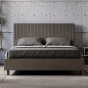 Letto matrimoniale contenitore imbottito 160x190 similpelle cappuccino Sunny