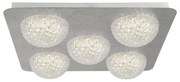 Plafoniera Celestia Acciaio Argento Policarbonato Bianco Led 6,5W 3000K