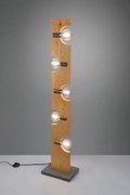 Lampade da terra tailor 5 luci h.143cm legno naturale e metallo acc...