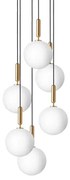 Miira 6 Lampadario Large Ottone/Bianco Opale - Nuura