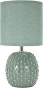 Lampada da Comodino Pontus Turchese Ø14x27 cm in Ceramica e Ferro e Tessuto Azzurro...