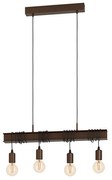 Lampadario Industrial Townshend 4 4 Luci Acciaio Marrone Invecchiato E Nero