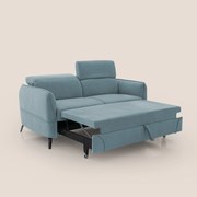 Bloom Divano con poggiapiedi estraibile piedini alti e poggiatesta reclinabili in tessuto bouclé impermeabile T07 carta da zucchero