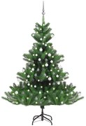 Albero Natale Artificiale Nordmann con LED e Palline Verde, Albero Natale Artificiale Nordmann LED Palline Verde 180 cm