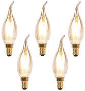 Set di 5 lampadine a fiamma LED dimmerabili E14 240V 3W 250lm
