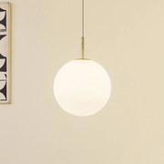 Lucande lampada LED a sospensione Joran, a 1 luce, bianca, vetro