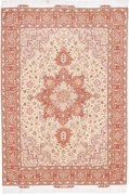 Tabriz Tappeto 210x150 Rosa (Iran) Annodato A Mano