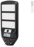 Lampione stradale Led 150W Nero con pannello solare IP65 Bianco freddo 6500K con sensore crepuscolare e di movimento Aigostar