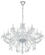 Lampadario Neoclassico Basilano 1 cristallo 18x E14 EGLO