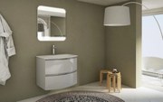 Mobile da bagno sospeso sotto lavabo L 69 x H 55 x P 48 cm grigio, 2 cassetti, 2 ante BADEN HAUS Vague
