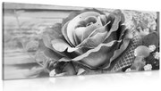 Stampa su tela – Rose vintage eleganti in bianco e nero