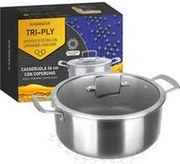 Casseruola 26 cm con coperchio a 3 strati Tri - ply