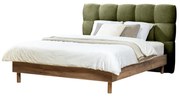 Letto matrimoniale imbottito verde rete inclusa 180x200 cm Kumo - Bobochic Paris