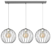 Lampadario su corda  MERCURE 3xE27/15W/230V grigio