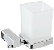 Portaspazzolino a muro in vetro satinato e acciaio cromato Unica