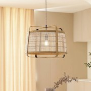 Lampada a sospensione Lindby Liriana, bambù, ferro, Ø 45 cm, E27