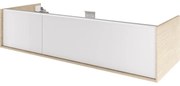 Mobile da bagno sotto lavabo Neo marrone laccato lucido L 135 x H 32 x P 48 cm 1 cassetto, lavabo non incluso