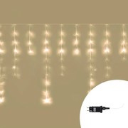 Tenda luminosa effetto pioggia 10 metri da 420 Led Bianco Caldo stalattiti altezza 90cm da esterno Wisdom