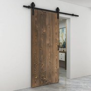 Porta scorrevole reversibile Barn Wenge in alluminio marrone, L 96 x H 215 cm, con binario Rodeo