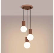 Sollux SL.1735 - Lampadario a sospensione con filo HALO 3xG9/8W/230V diametro 25 cm marrone