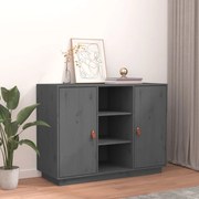 Credenza grigia 100x40x75 cm in legno massello di pino