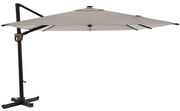 Ombrellone a palo laterale antracite NATERIAL con telo quadrato beige L 329 x P 329 x H 271 cm
