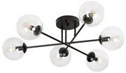 Lampadario da soffitto Brendi 6B Nero con sfere trasparenti E14 Colore del corpo Nero