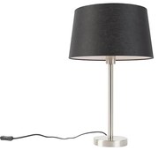 Lampada da tavolo acciaio paralume nero 35cm - SIMPLO