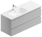 Mobile sottolavabo e lavabo Pull grigio artico opaco in mdf L 120 x H 56 x P 46 cm 2 cassetti