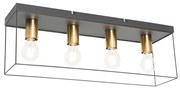 Plafoniera minimalista nera con oro 4 luci - Kodi