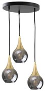Lampadario a sospensione con filo LACRIMA SMOKY 3xE27/60W/230V diametro 30 cm