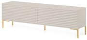 Mobile TV 140 Cm Listellato 2 Ante Tortora Piedini Oro Zenith