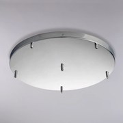 Rosone Multicavo 6 Luci In Ferro Cromato Diametro 50 Cm