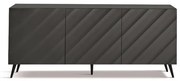 Madia 180 cm in legno Antracite 3 ante e 5 piedini - KALLA