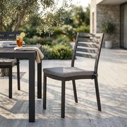 DEXTER - sedia da giardino in alluminio impilabile con cuscino