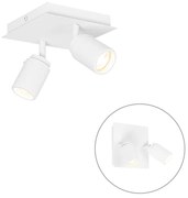 Faretto da bagno moderno bianco quadrato 2 luci IP44 - Ducha