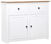 Credenza bianca 93x40x80 cm in legno massello di pino panama