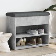 Panca porta scarpe grigio cemento 62x32x50cm legno multistrato