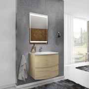 Mobile bagno con lavabo L 70 x H 56 x P 49 cm rovere oro in mdf 2 cassetti per vasca centrale Armonia