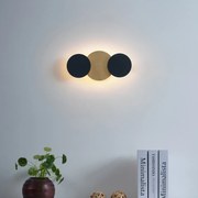 Lampada da parete moderna nera con oro incl. LED dimmerabile a 3 livelli 3 luci - Sunrise 3