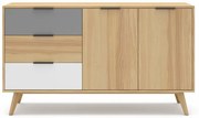 Cassettiera bassa in legno di pino in colore naturale 140x81 cm Elfa - Marckeric