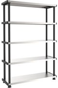 Scaffale in kit 5 ripiani MP Shelf 120R L 120 x P 45 x H 185 cm nero, portata per ripiano 120 kg